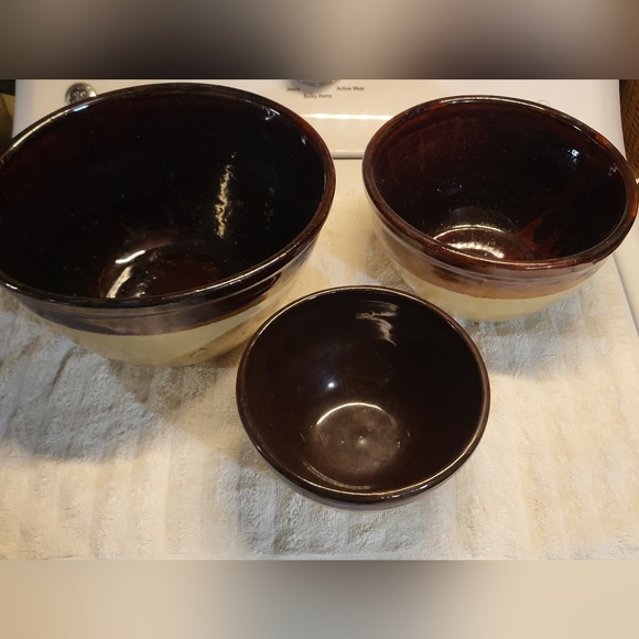 Nesting Stone ware Set of 3 bowls - Picture 3 of 5